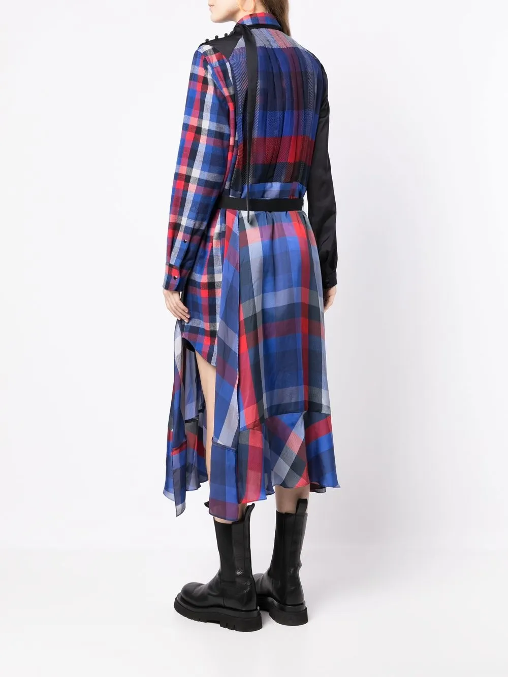 Sacai チェック ベルテッド ドレス - Farfetch