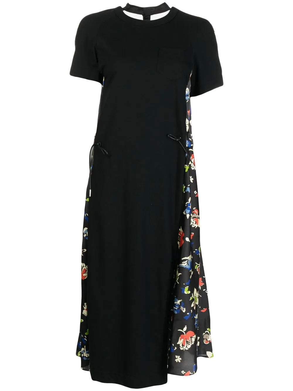 

sacai vestido midi con estampado floral - Negro