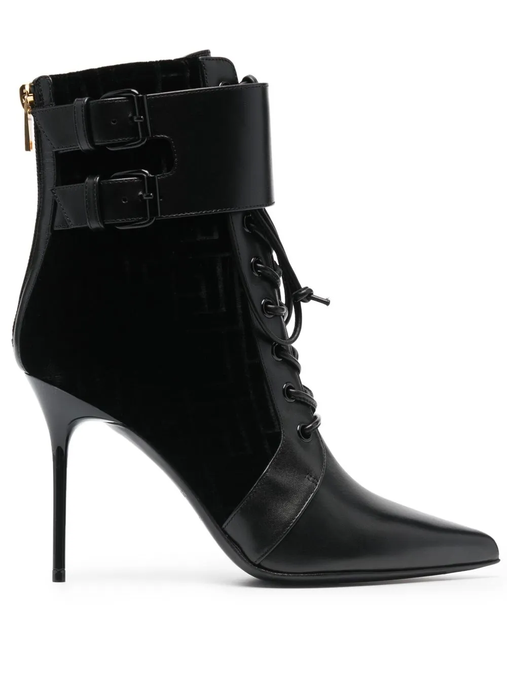 

Balmain botas con puntera en punta y monograma - Negro