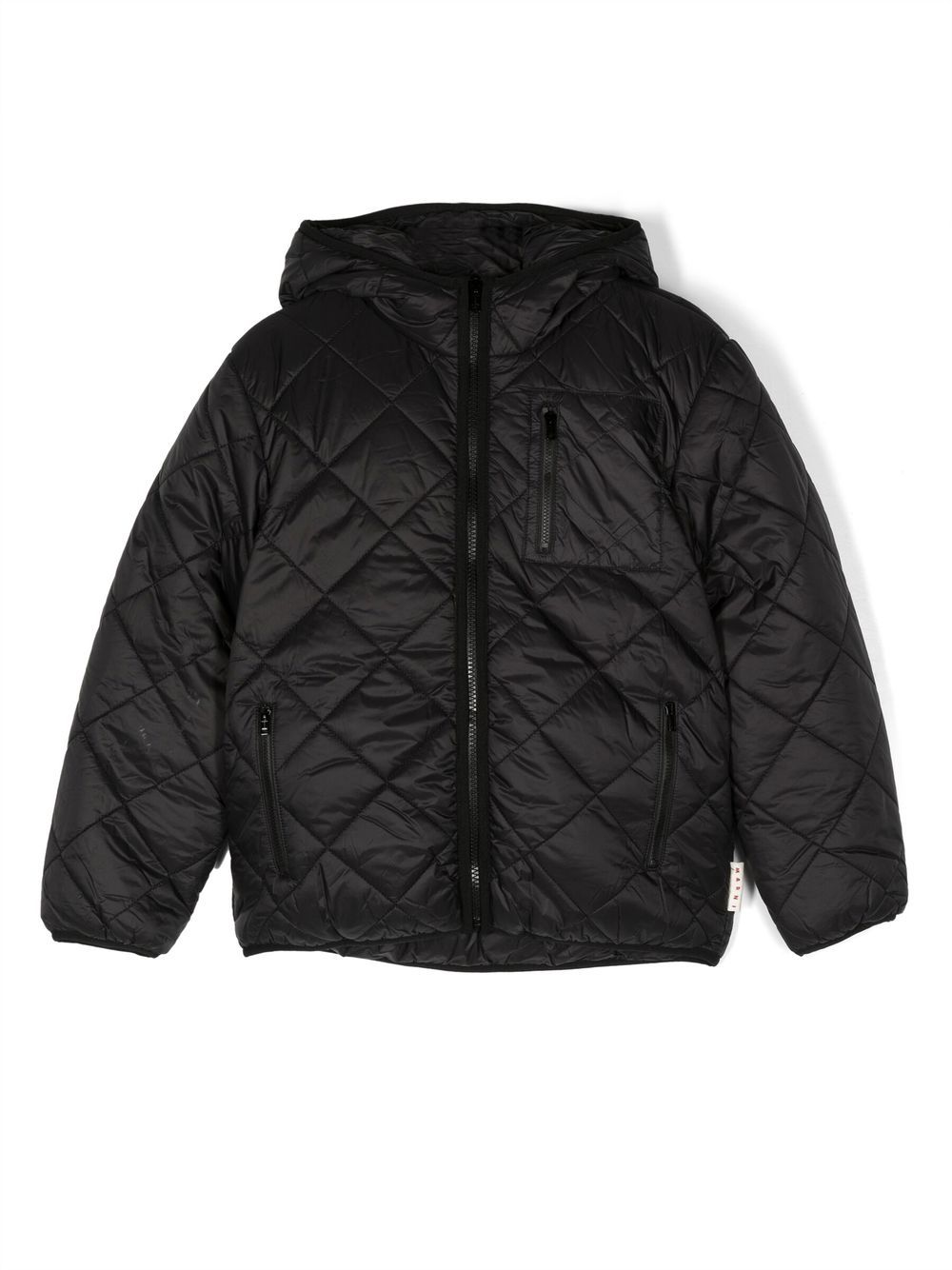 

Marni Kids logo-print hooded jacket - Black