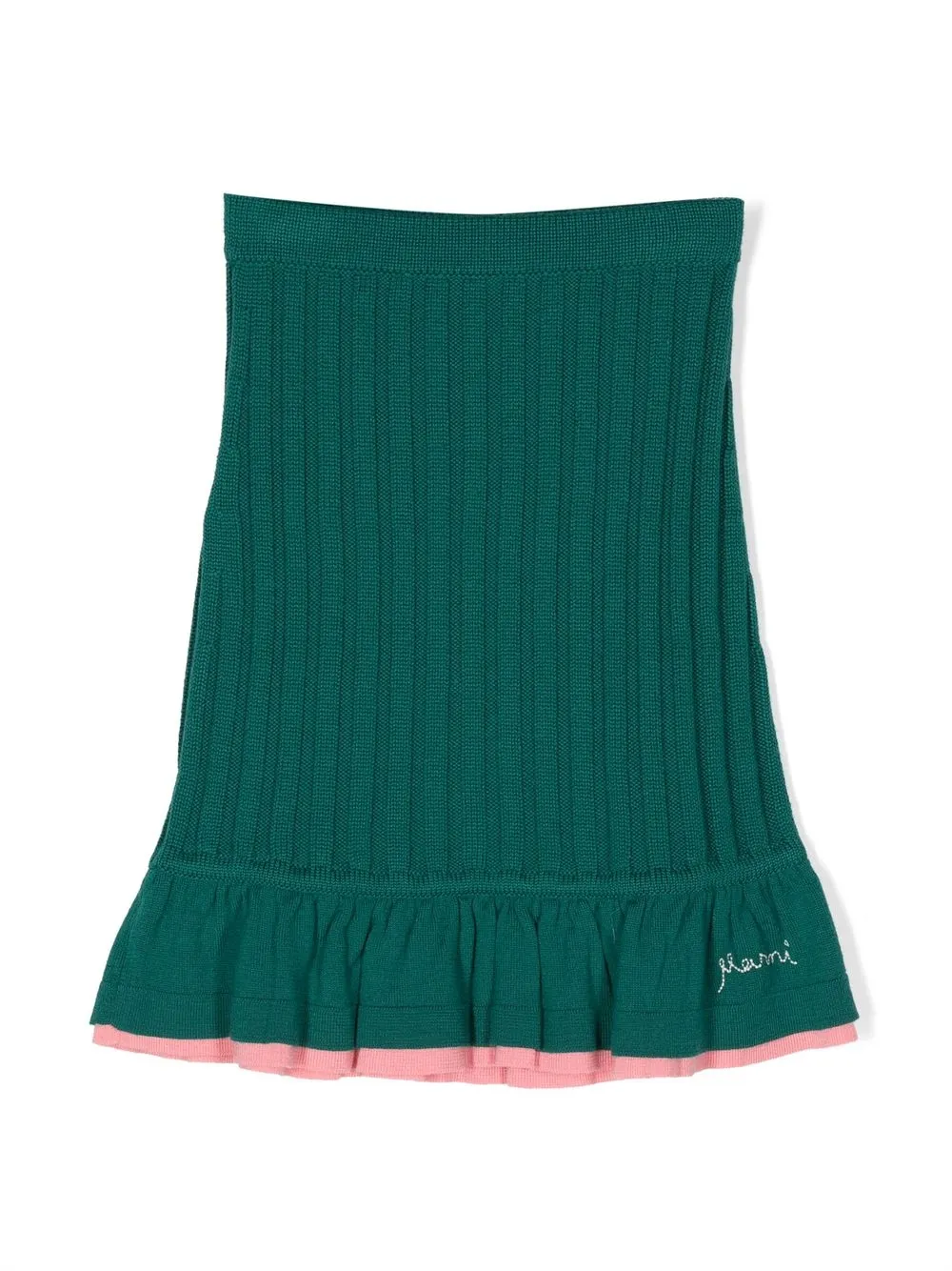 

Marni Kids falda midi tejida de canalé - Verde