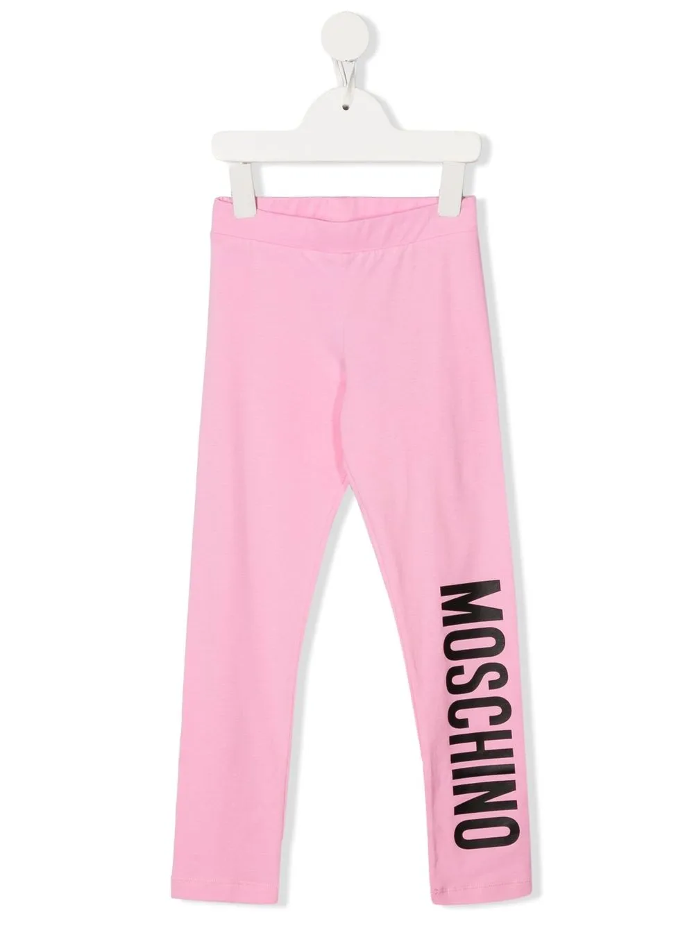 

Moschino Kids logo-print cotton leggings - Pink