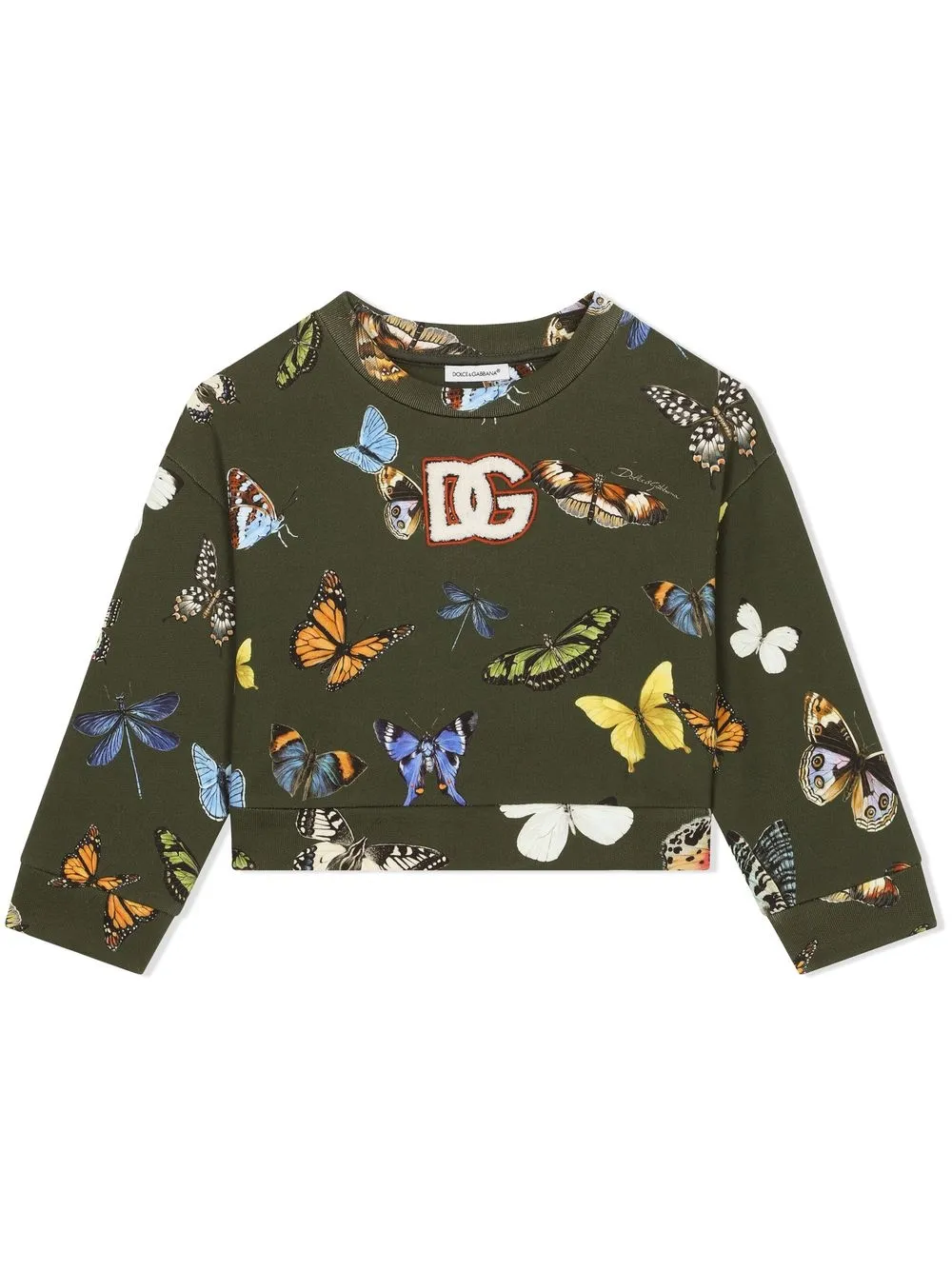 

Dolce & Gabbana Kids playera con mariposas estampadas - Verde