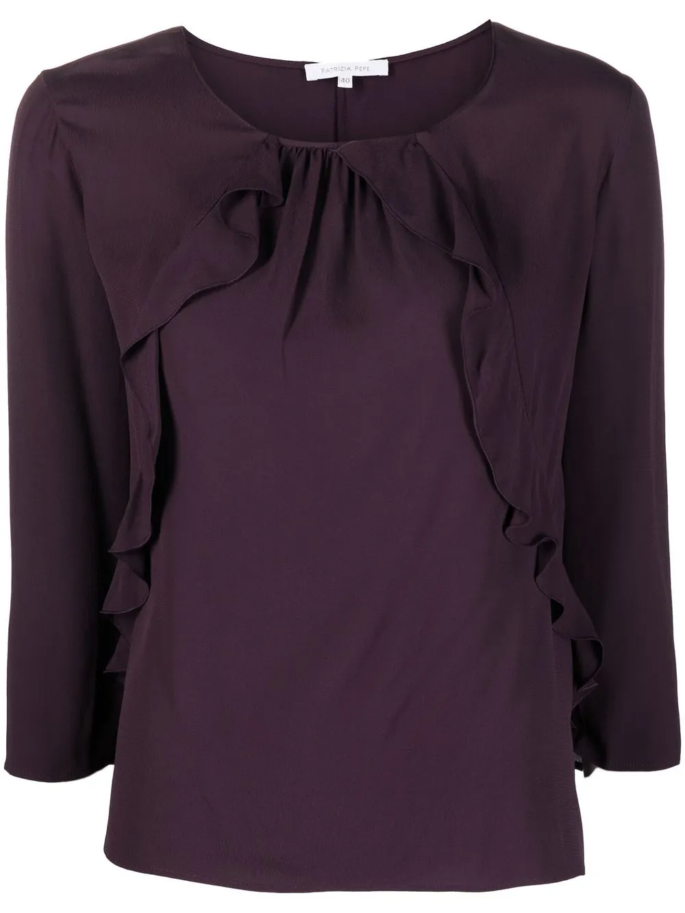 

Patrizia Pepe blusa manga larga con volantes - Morado