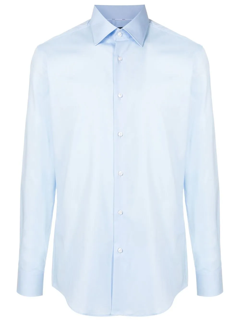 BOSS Hank long-sleeve cotton shirt | Blue | Image 1