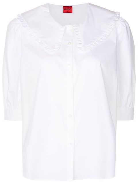 HUGO Bluse mit Rüschen