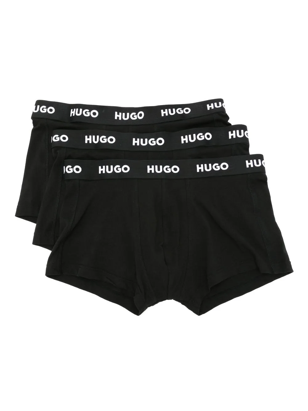 HUGO pack of three logo-waistband boxer briefs | Black | Image 1