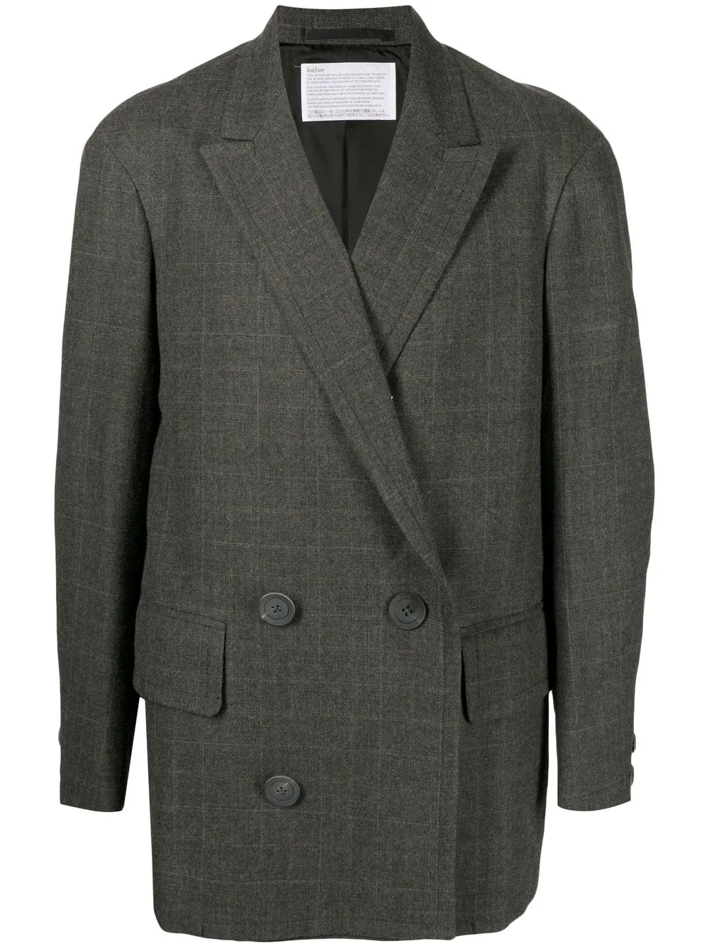 

Kolor check-pattern double-breasted blazer - Grey