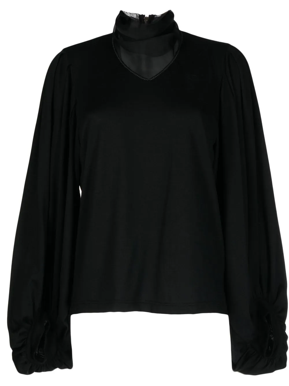 

Kolor semi-sheer high neck blouse - Black