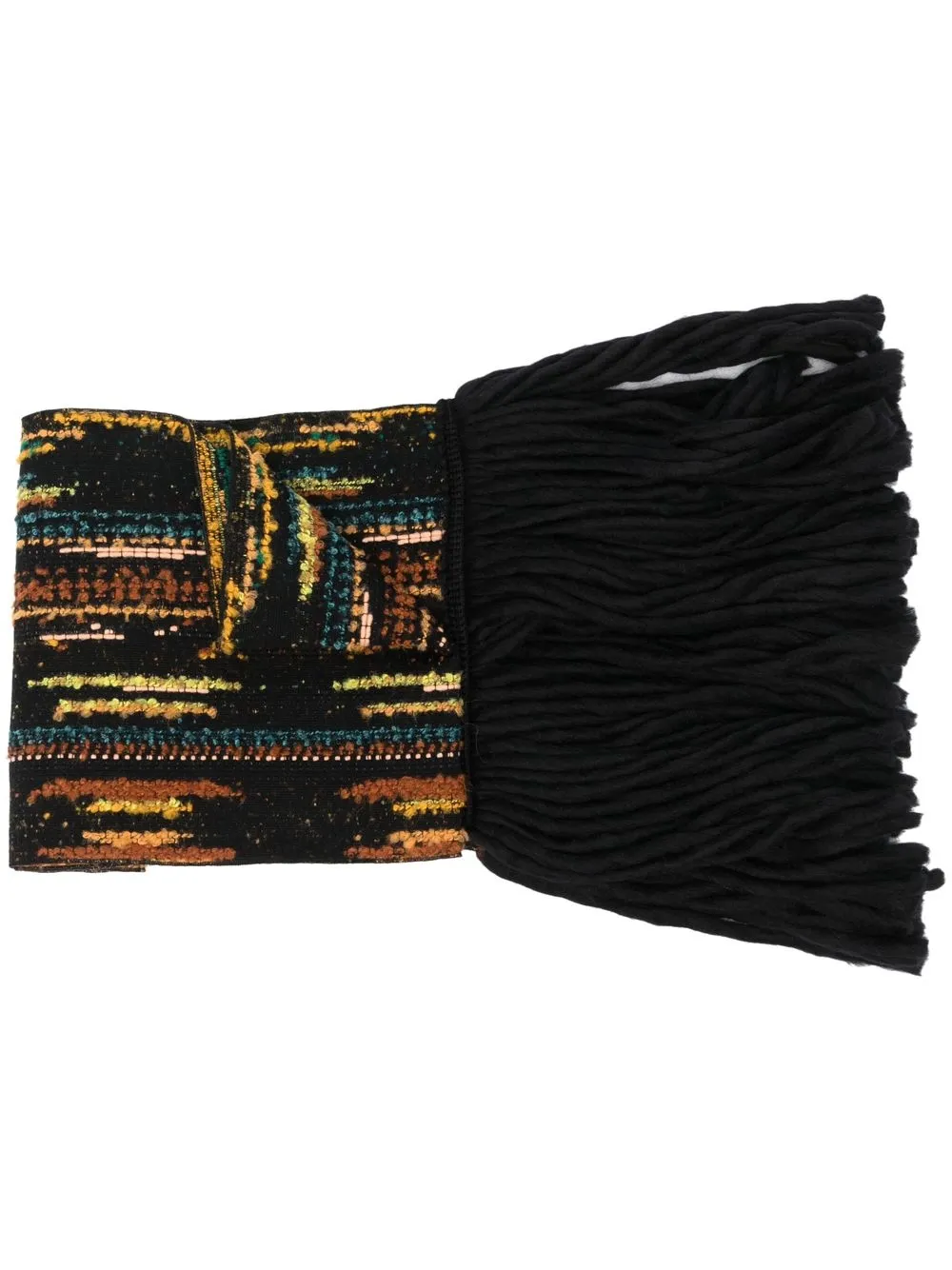 

Forte Forte fringed jacquard scarf - Black