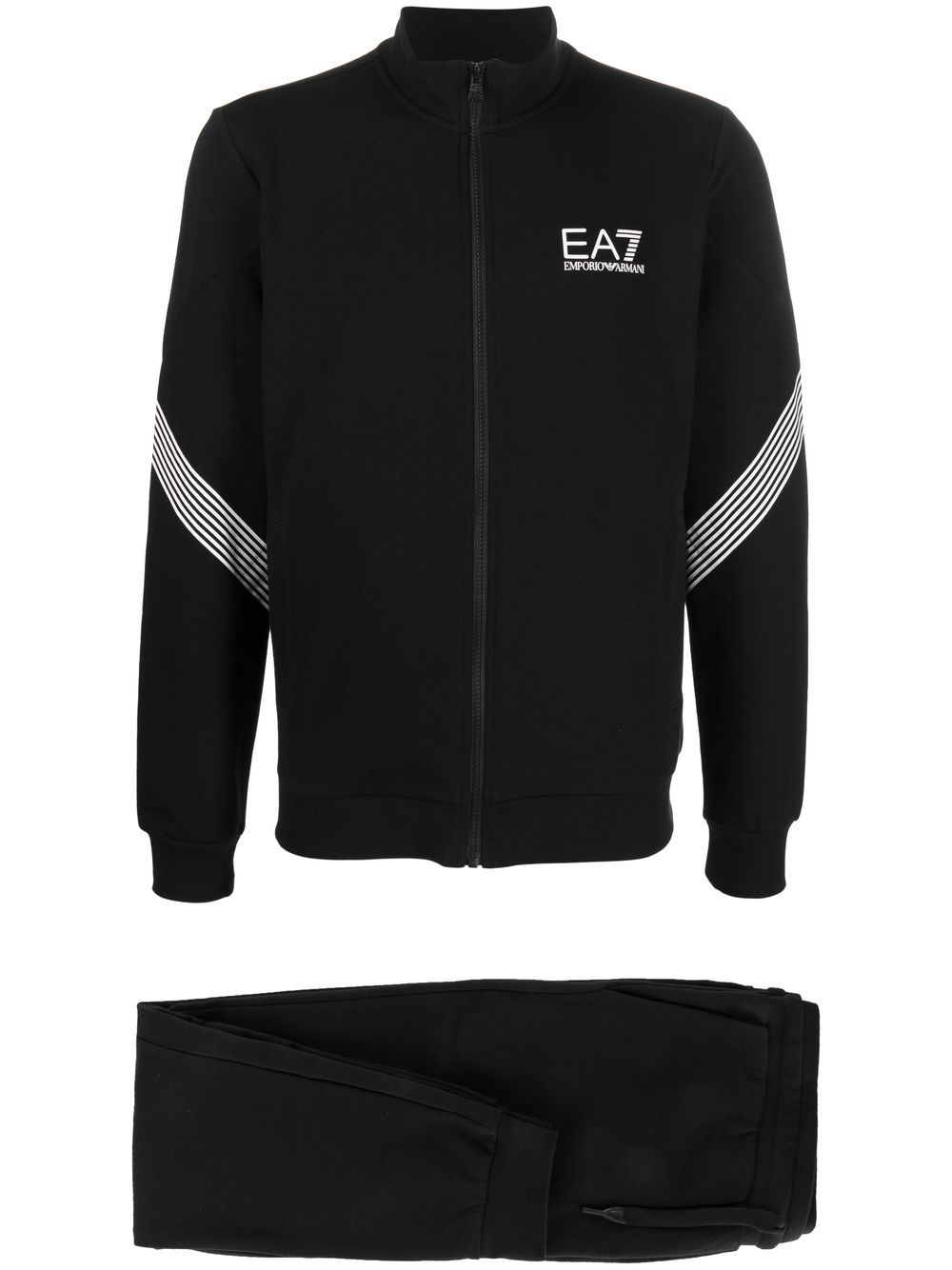 Ea7 Logo Tracksuit Set In Schwarz