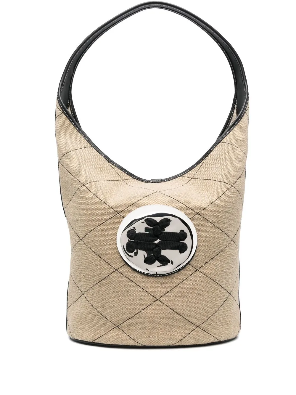 

Tory Burch tote con placa del logo - Neutro