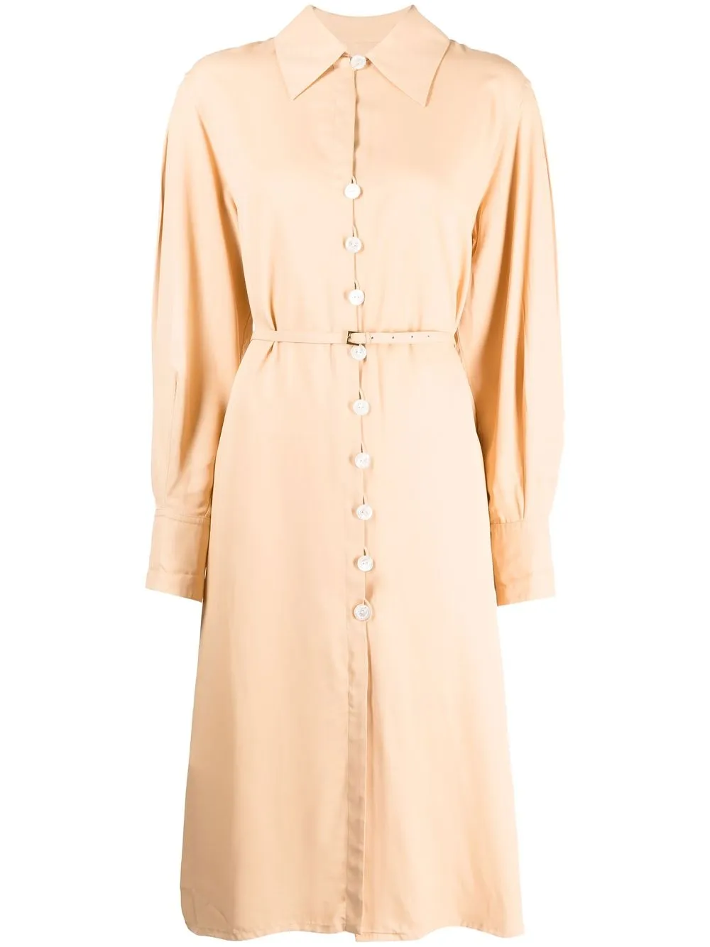 

Jil Sander pleated midi shirt dress - Neutrals
