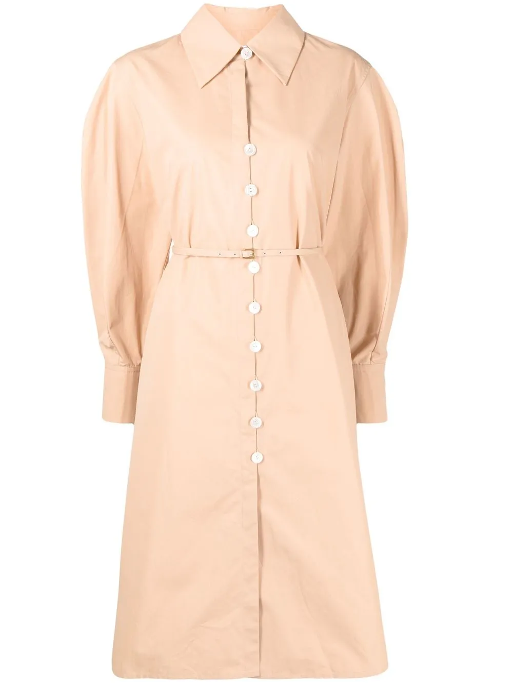 

Jil Sander belted cotton shirtdress - Neutrals