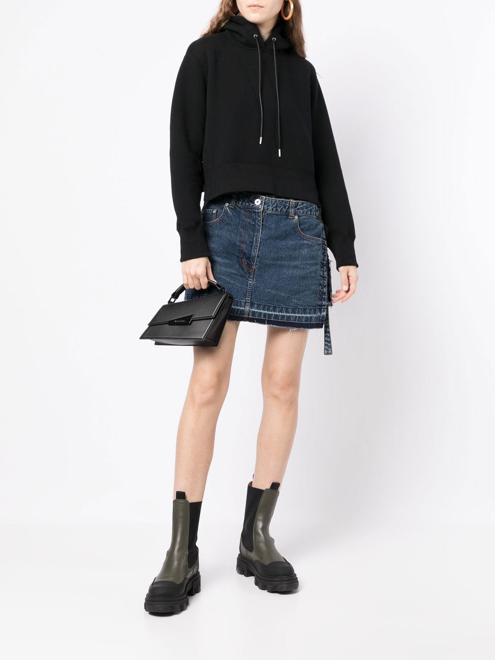 sacai Shorts met gerafelde afwerking - Blauw