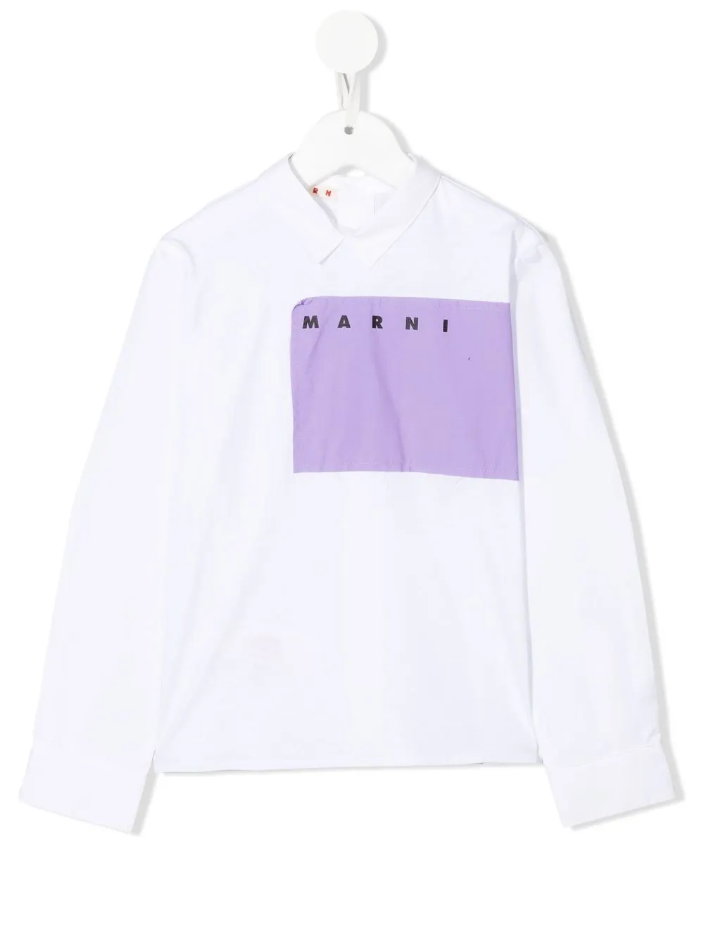 

Marni Kids camisa con parche del logo - Blanco