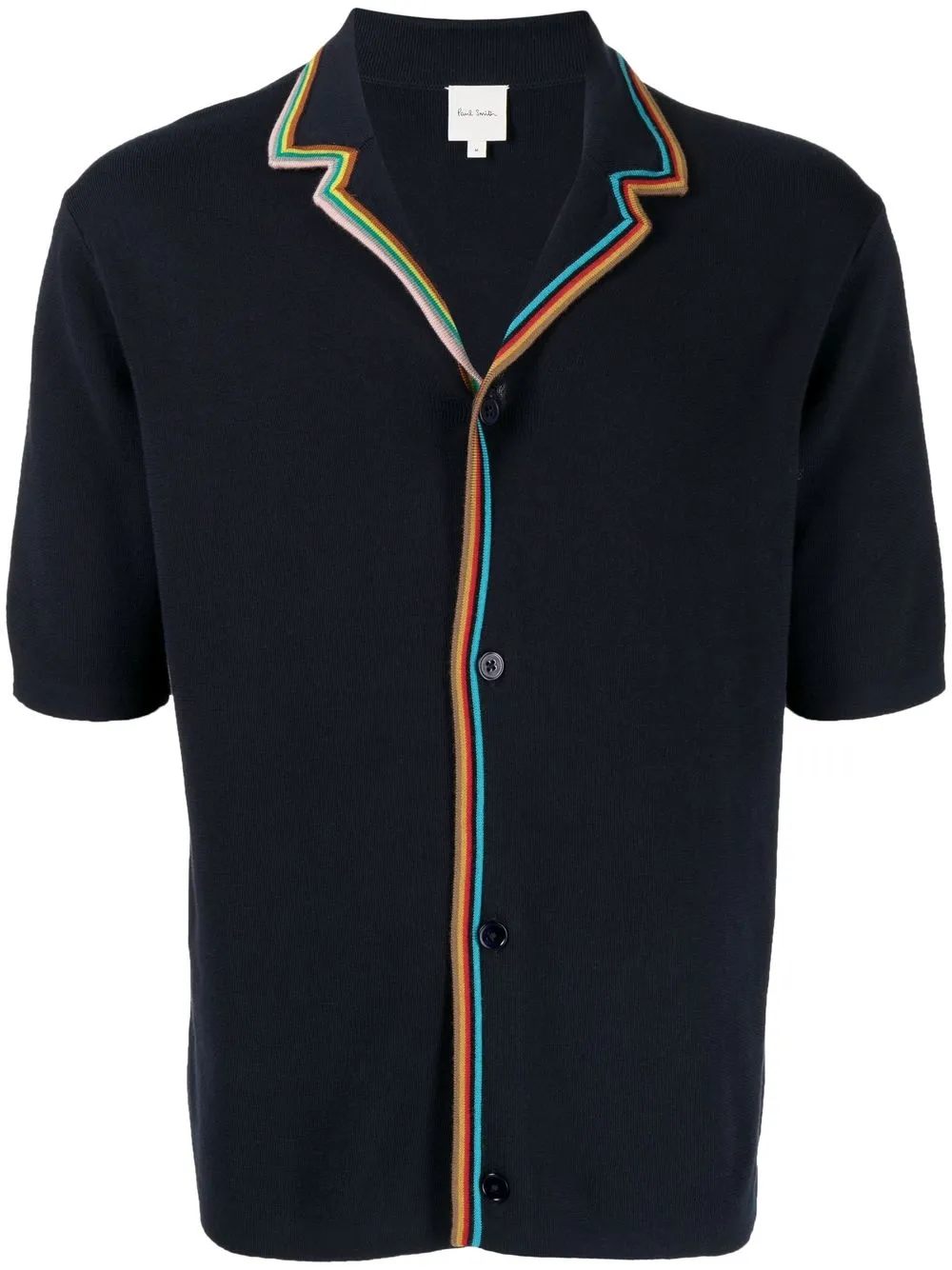 

Paul Smith camisa tejida con ribete a rayas - Azul