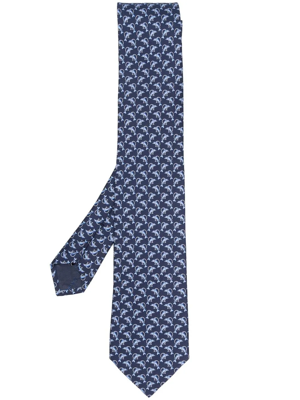 

Ferragamo corbata de seda con estampado gráfico - Azul