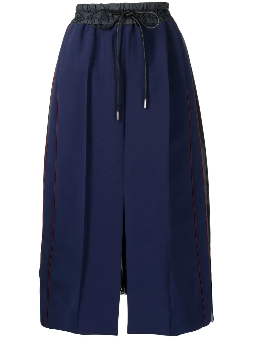 

sacai falda midi con pliegues - Azul