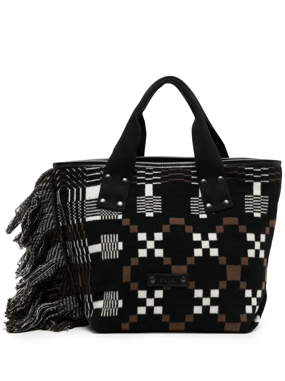 

sacai tote con estampado geométrico - Negro