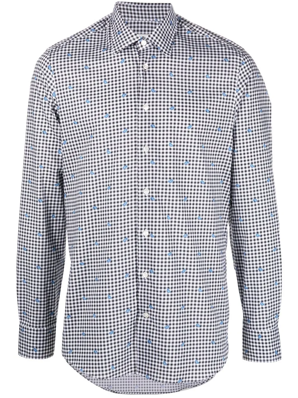 

ETRO camisa con botones y cuadros estampados - Negro