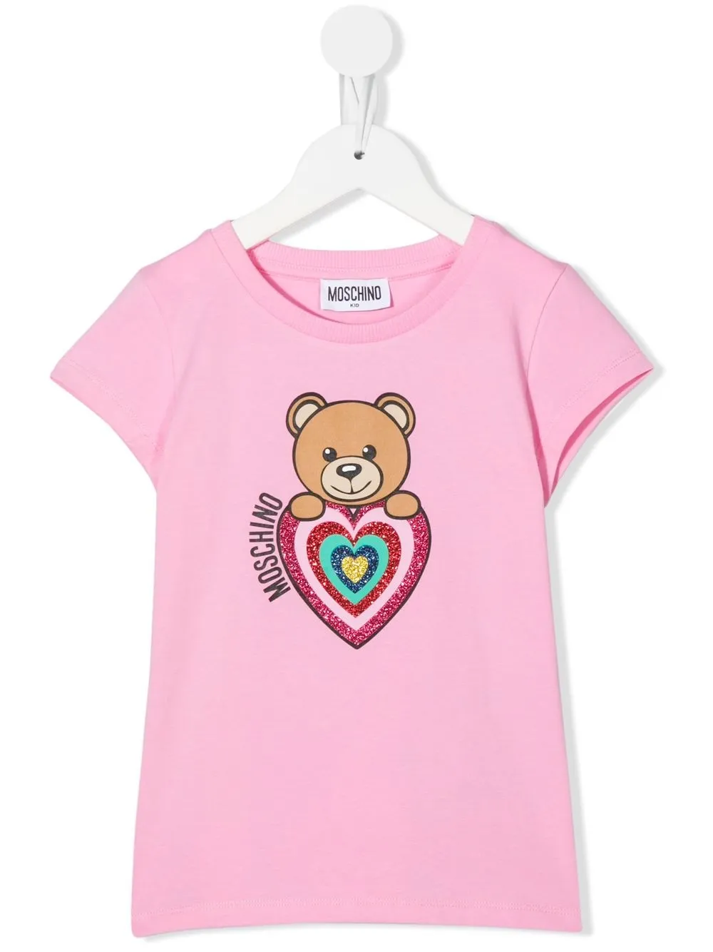 

Moschino Kids Teddy Bear heart-motif T-shirt - Pink