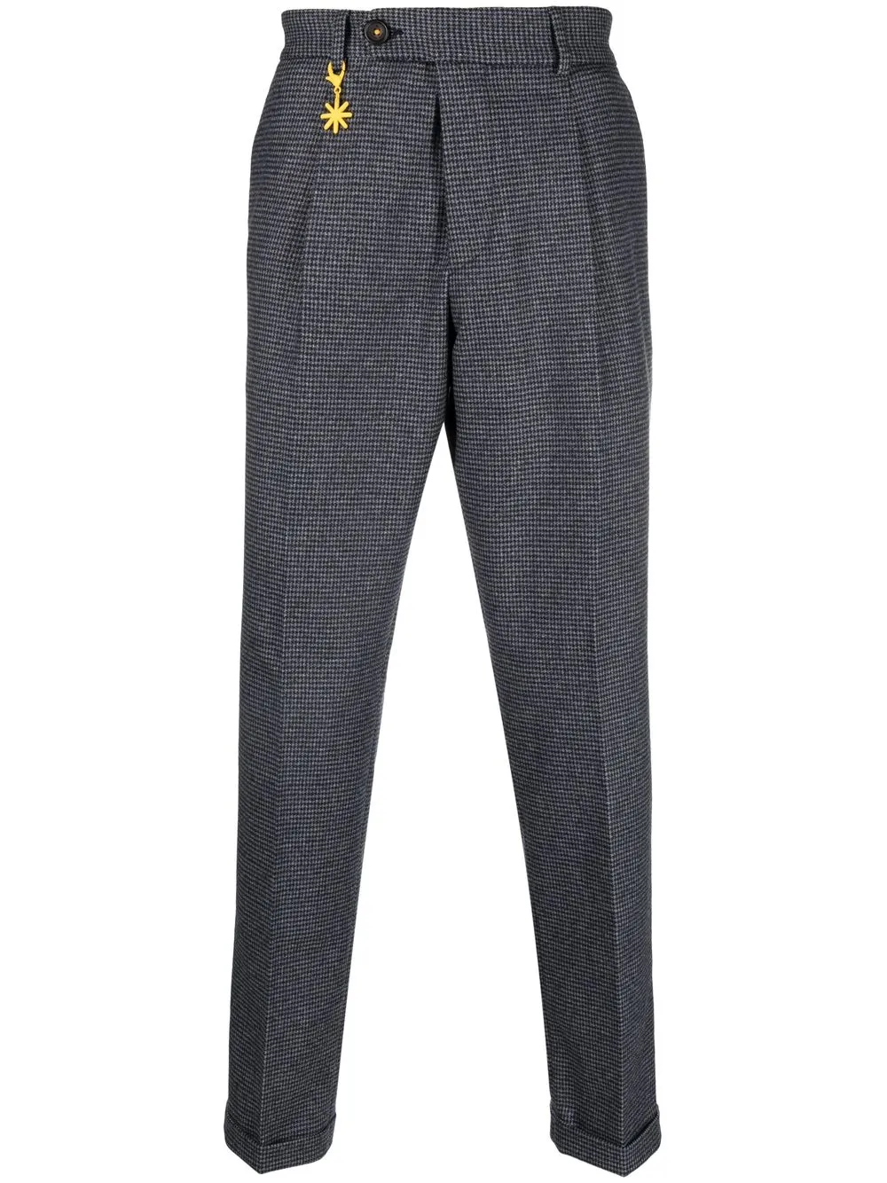 

Manuel Ritz tapered check-pattern trousers - Blue