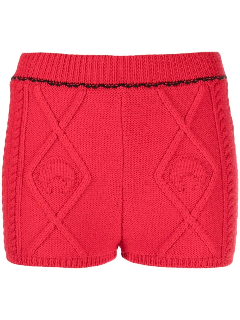 

Marine Serre shorts en tejido de ochos - Rojo