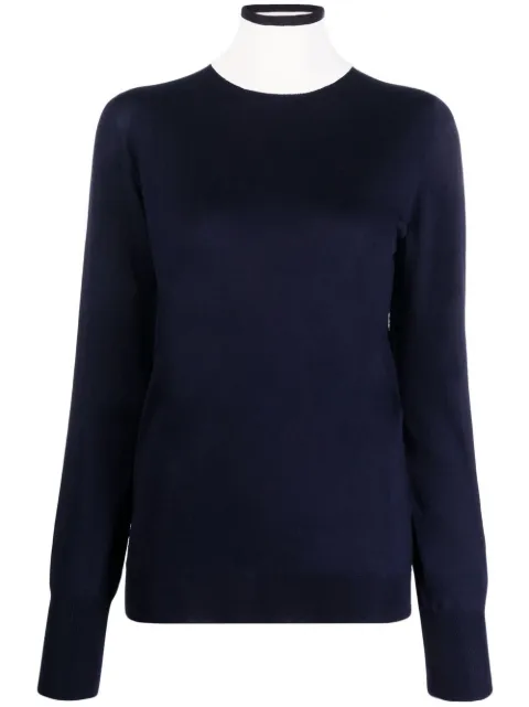 Jil Sander contrast-neck long-sleeved jumper