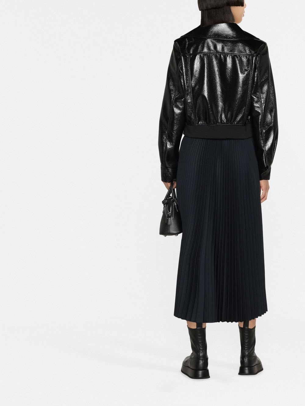 Shop Jil Sander Pleated Full Midi Skirt In Black