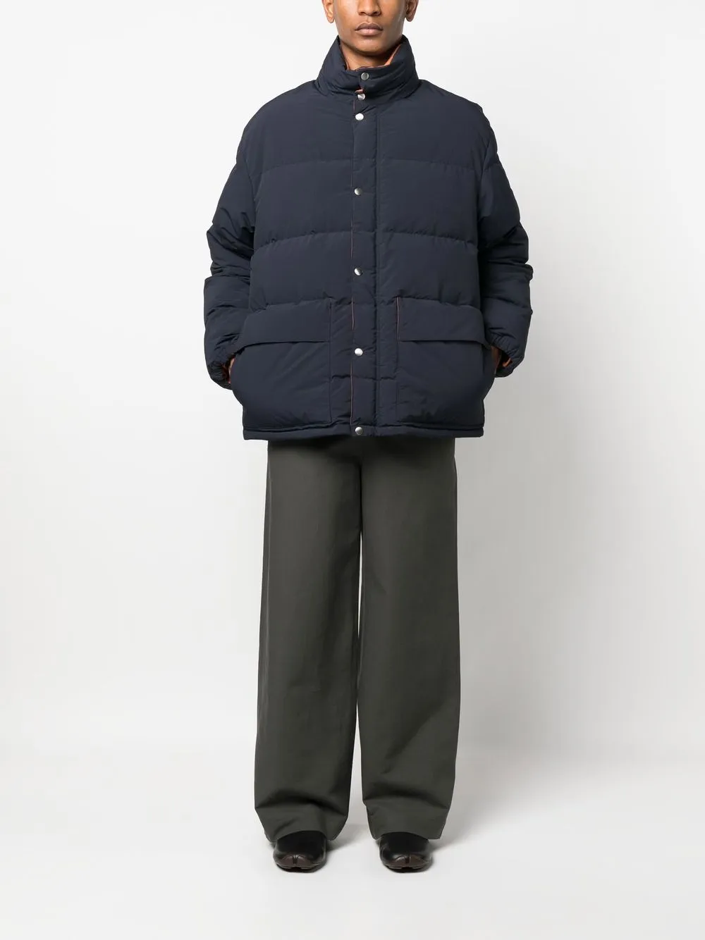 Jil Sander Gewatteerd donsjack - Blauw