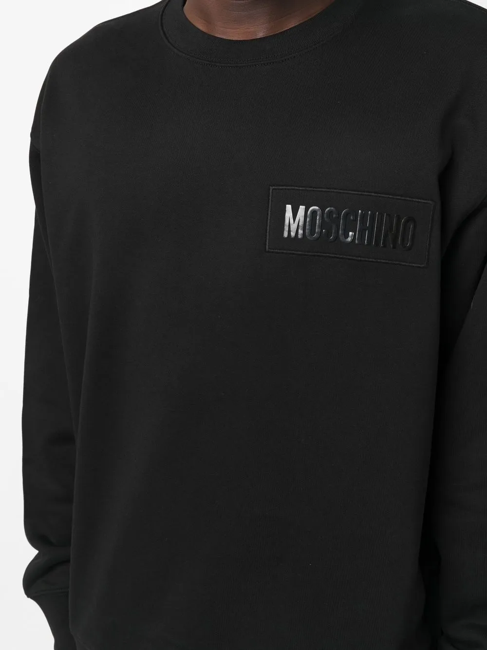 Moschino Logo-print Organic Cotton Sweatshirt In Schwarz