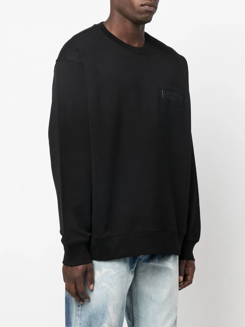 Moschino Logo-print Organic Cotton Sweatshirt In Schwarz