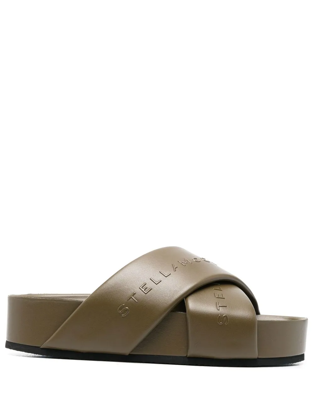 

Stella McCartney logo-strap flatform sandals - Green