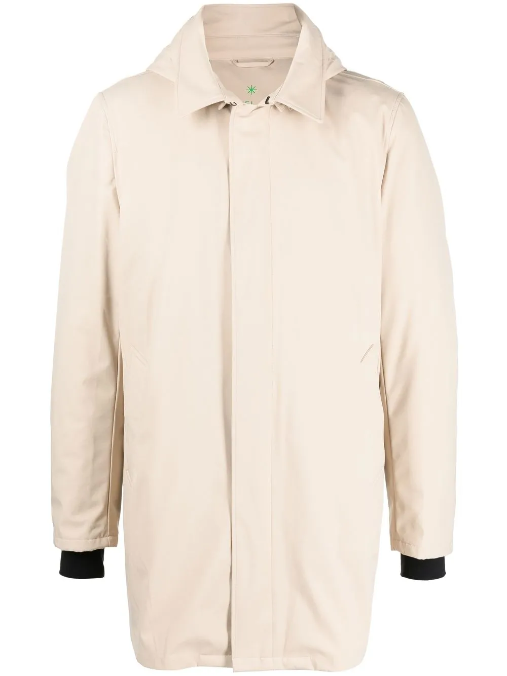 

Manuel Ritz concealed-fastening hooded raincoat - Neutrals
