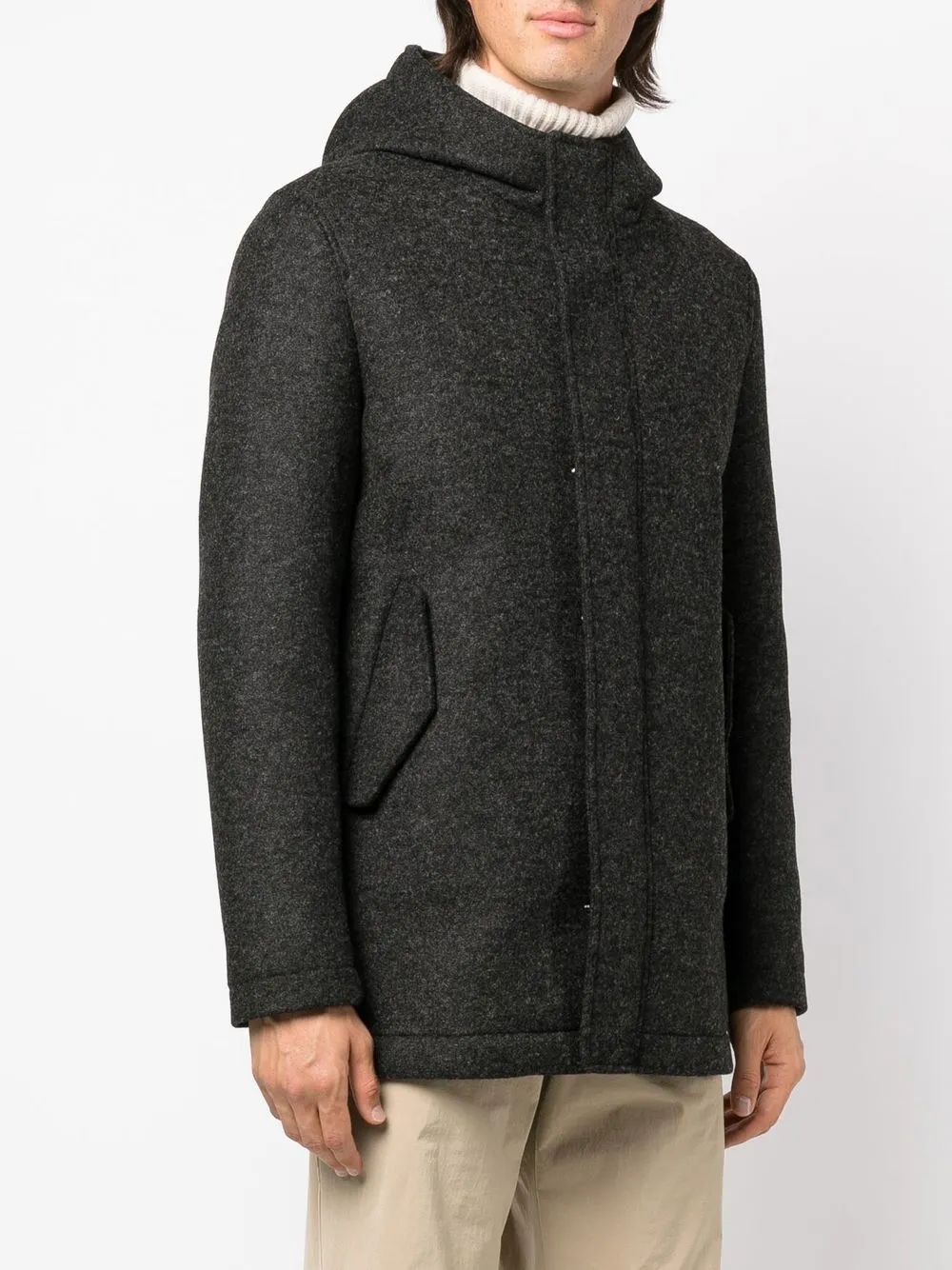  Manuel Ritz Zip-up Hooded Coat - Grey 