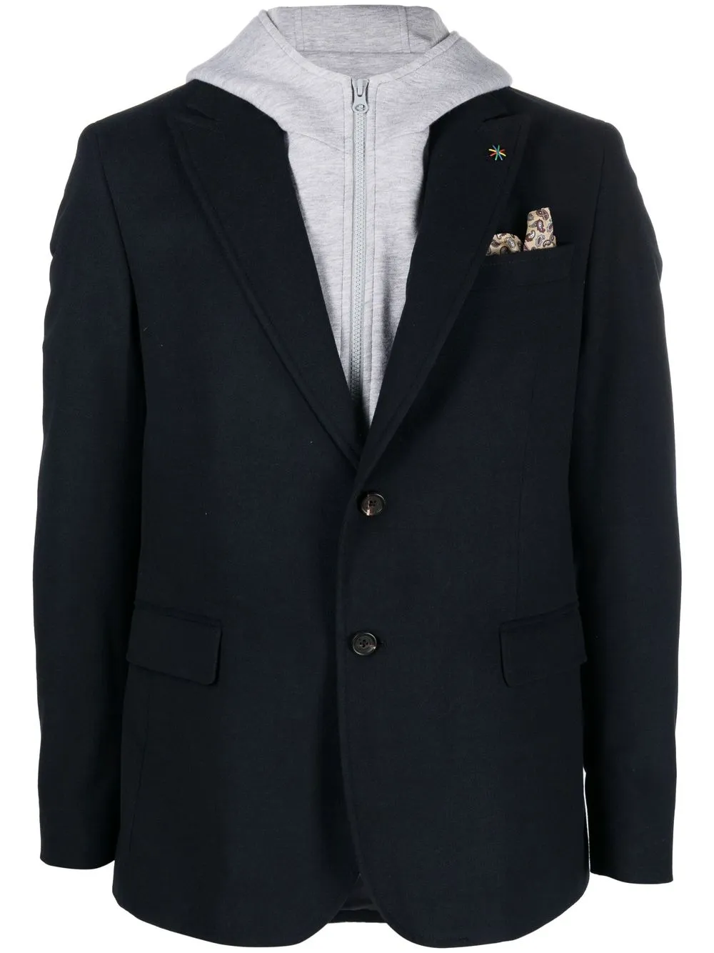 

Manuel Ritz single-breasted hooded blazer - Blue