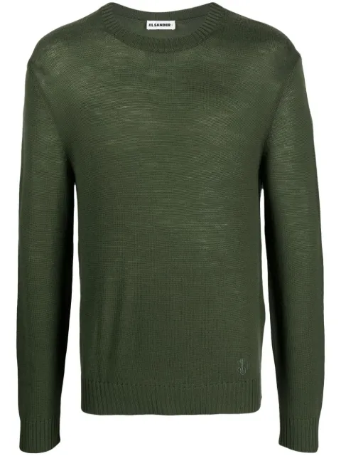 Jil Sander embroidered-logo wool jumper 