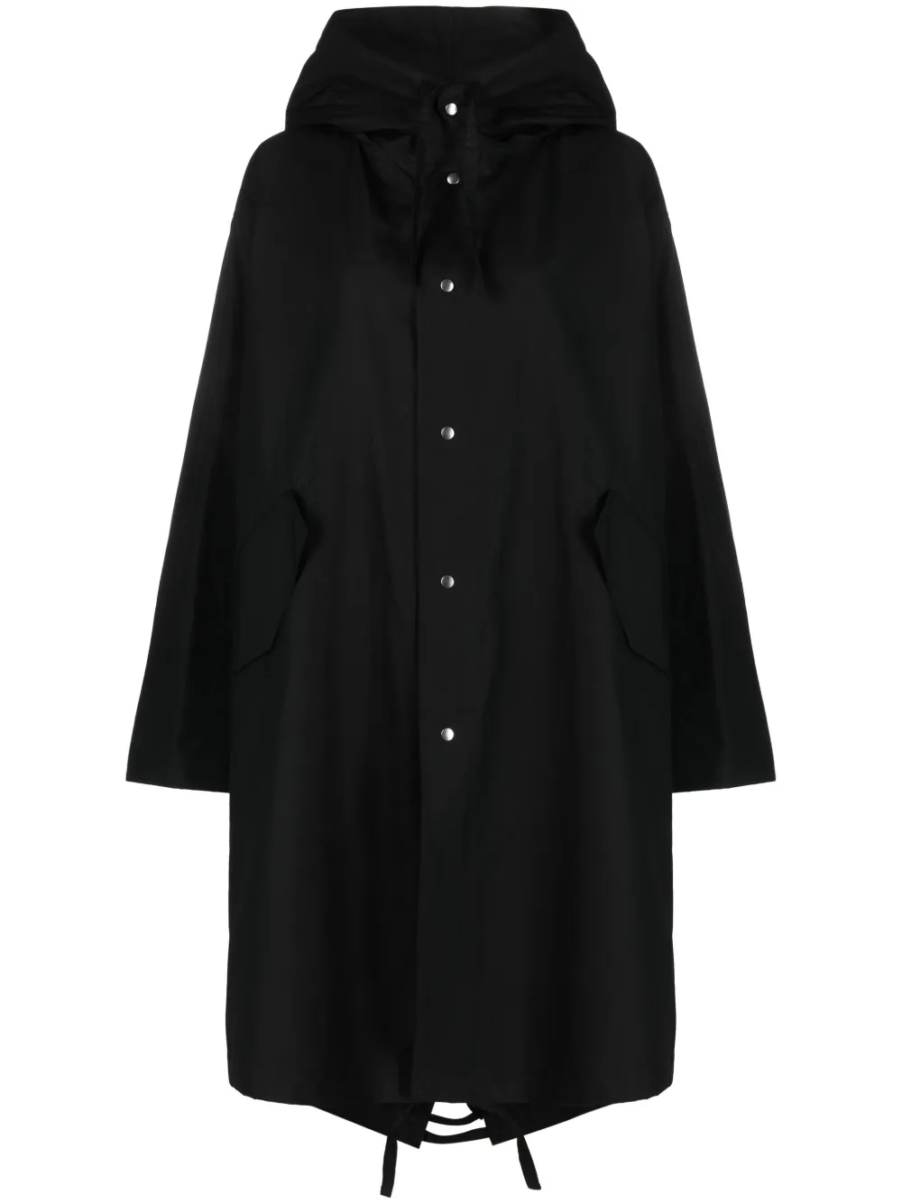 Jil Sander Logo Printed Cotton Canvas Parka In Black