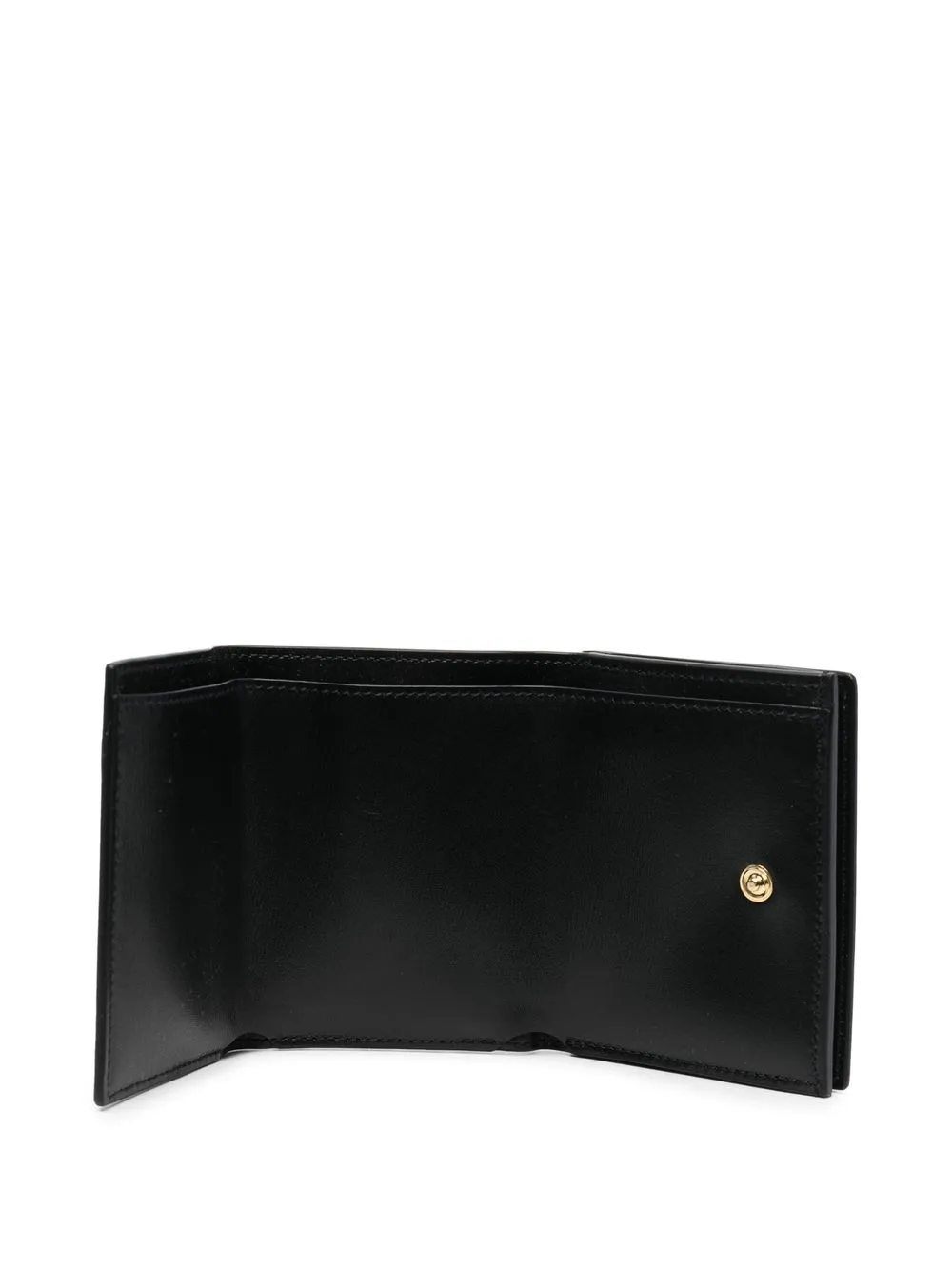 Jil Sander Tri-fold Leather Wallet - Black 
