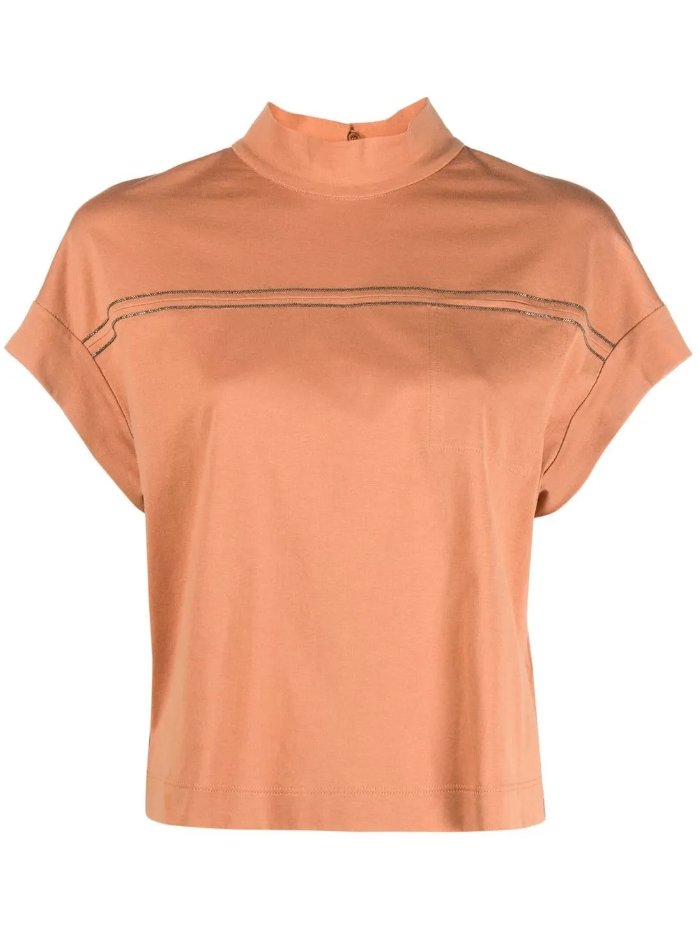 

Brunello Cucinelli playera con detalle de cadena Monili - Naranja