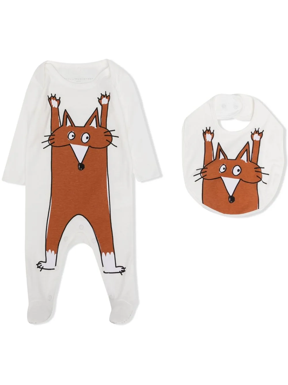 

Stella McCartney Kids body con estampado de zorro - Blanco