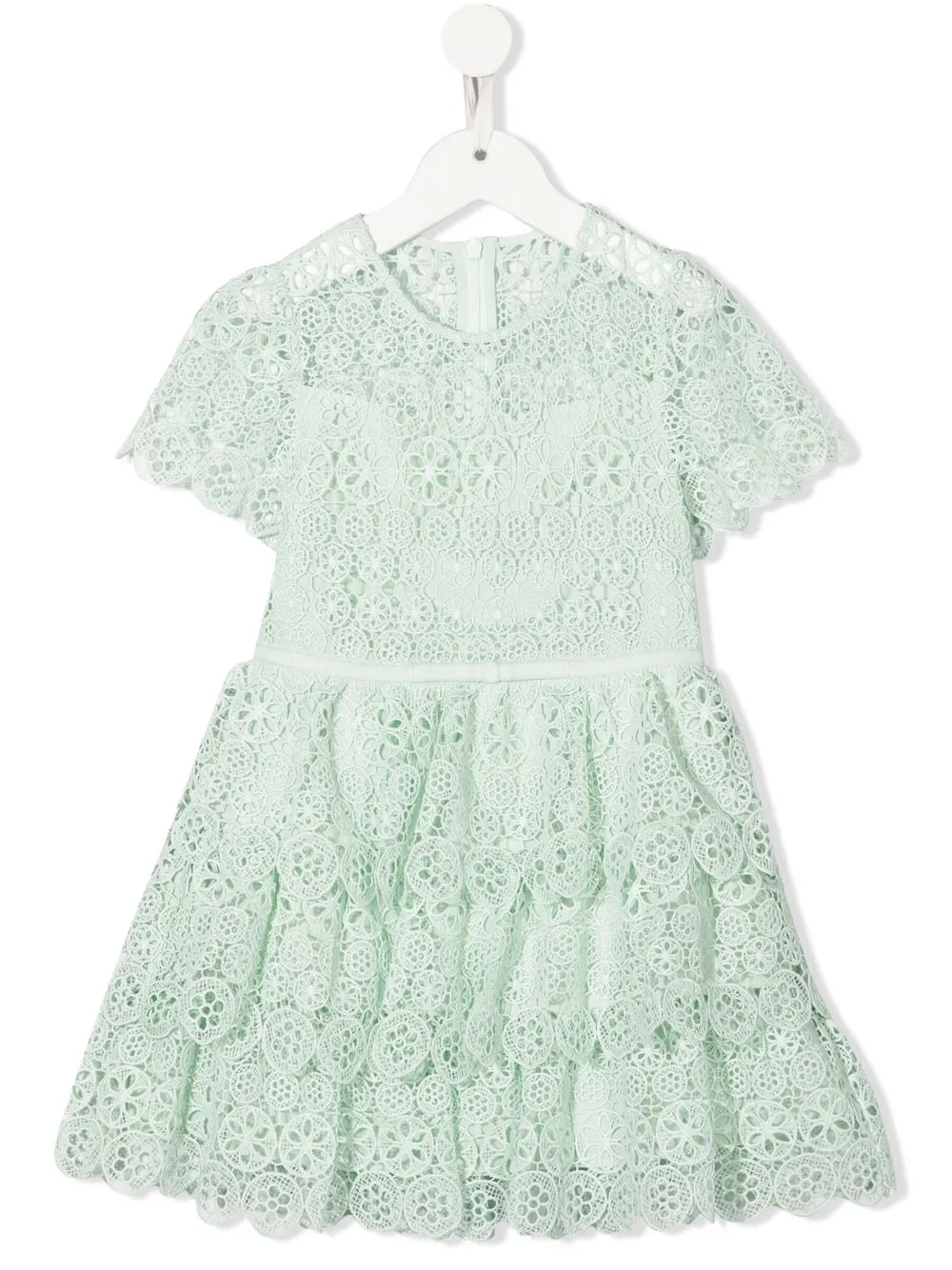 

Self-Portrait Kids vestido con borde festoneado - Verde