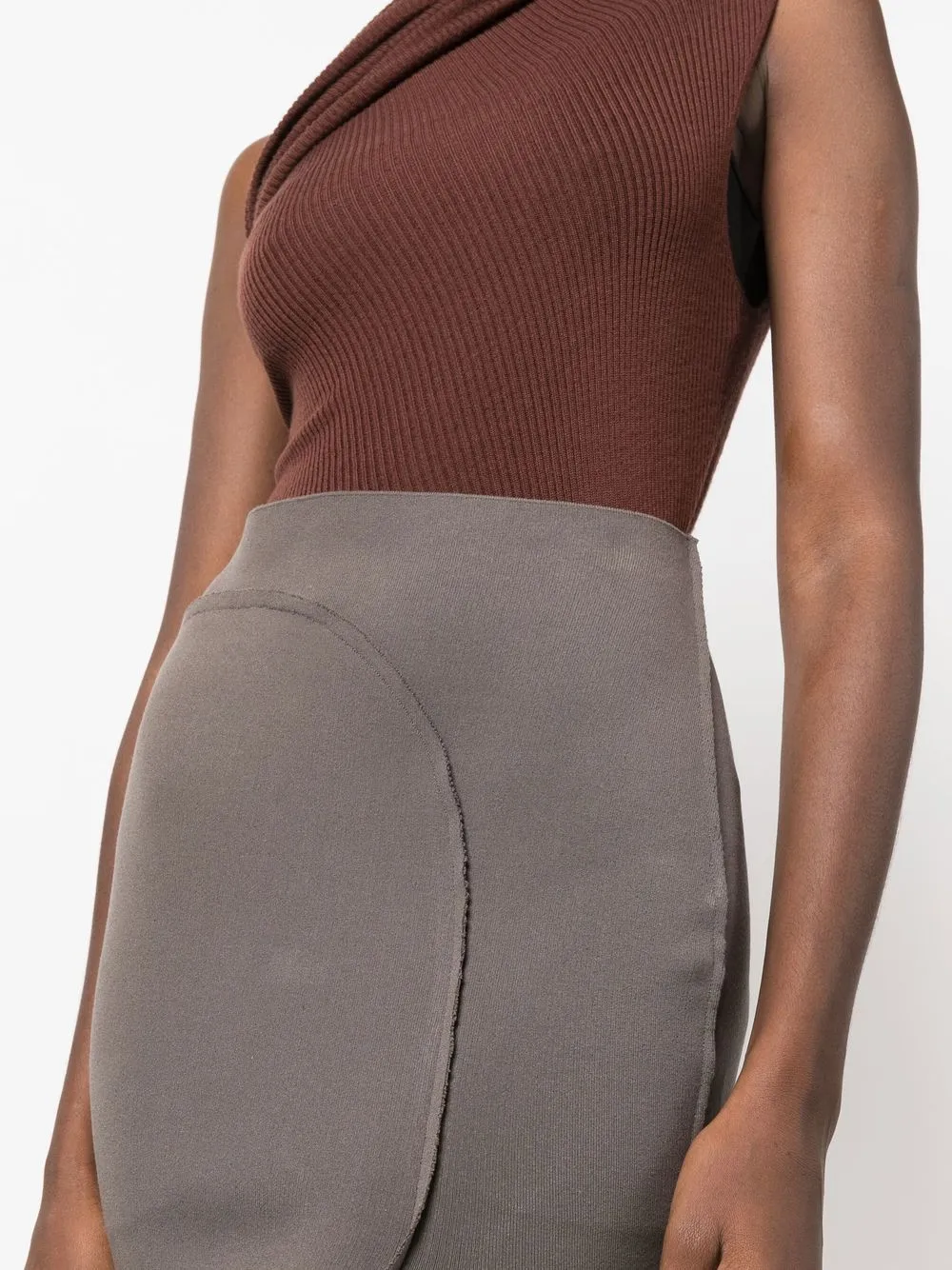 asymmetric mid-length skirt 