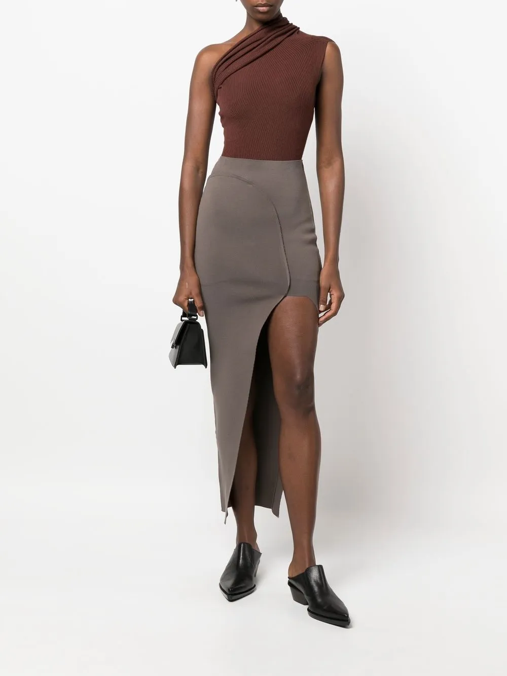Rick Owens Asymmetrische midi-rok - Grijs