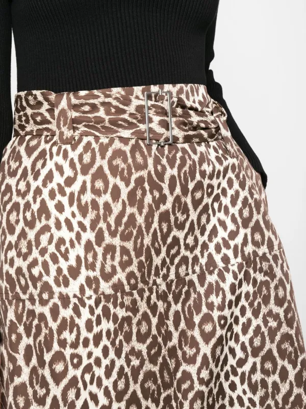 JIL SANDER★素敵!Leopard-print poplin midi skirt Jil Sander leopard-print Midi Skirt | Neutrals | FARFETCH AU