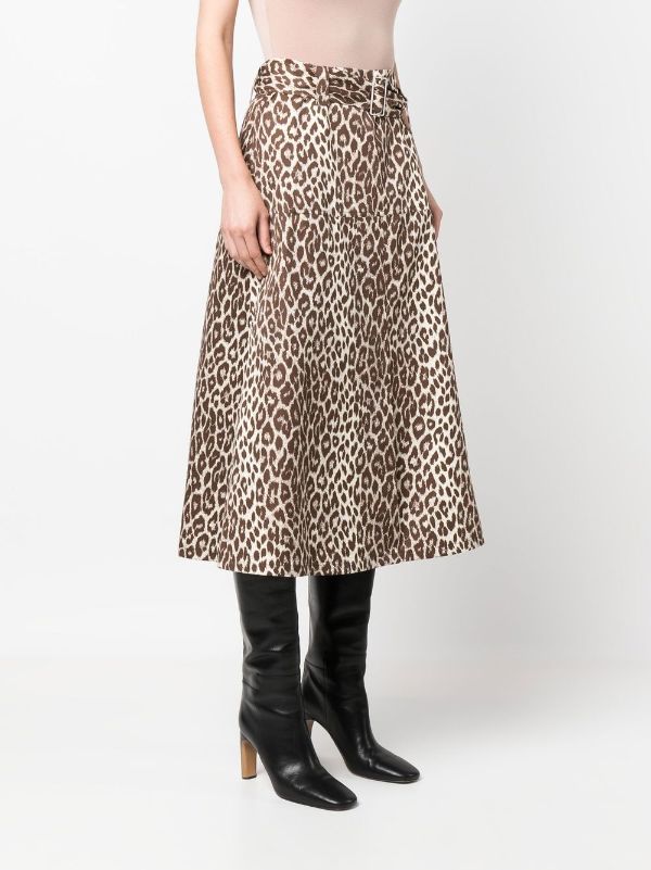 leopard midi skirt