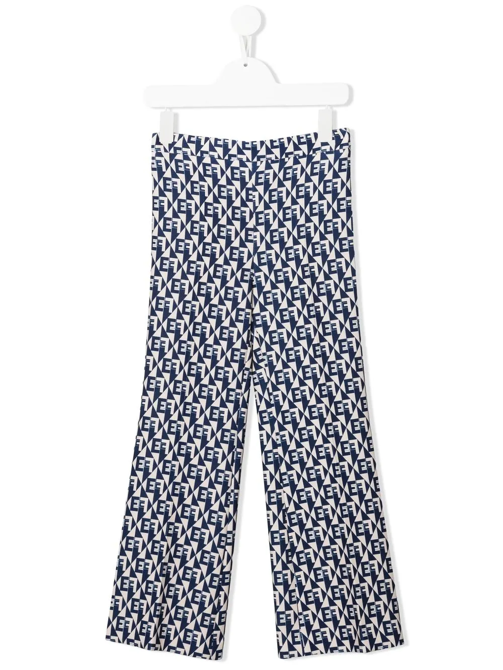 

Elisabetta Franchi La Mia Bambina pantalones rectos con monograma estampado - Azul