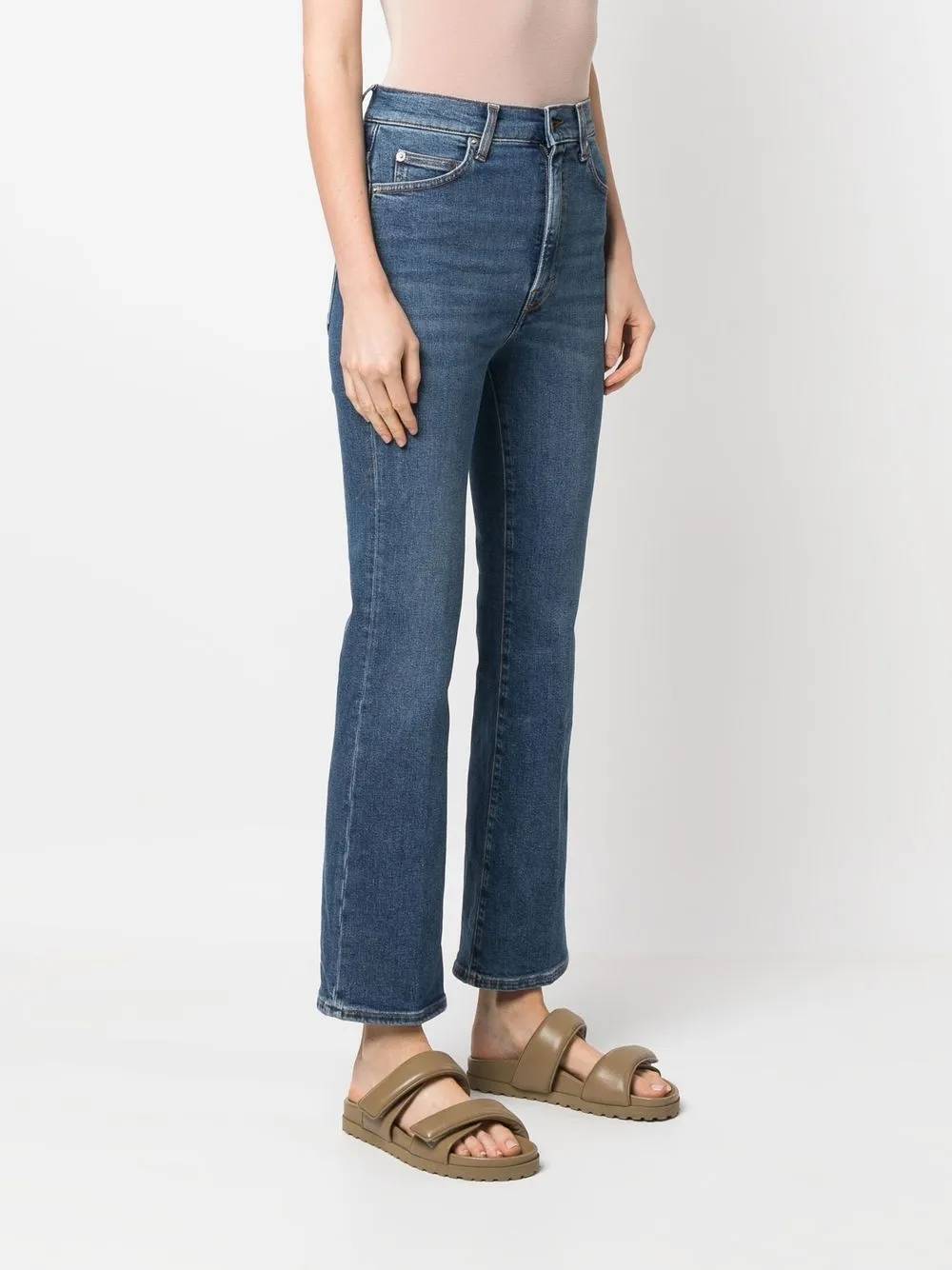  Haikure Schlagjeans Mit Hohem Bund   Blau 