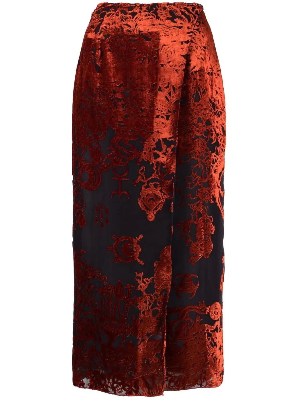 

Marine Serre geotic devoré strapped waist skirt - Blue
